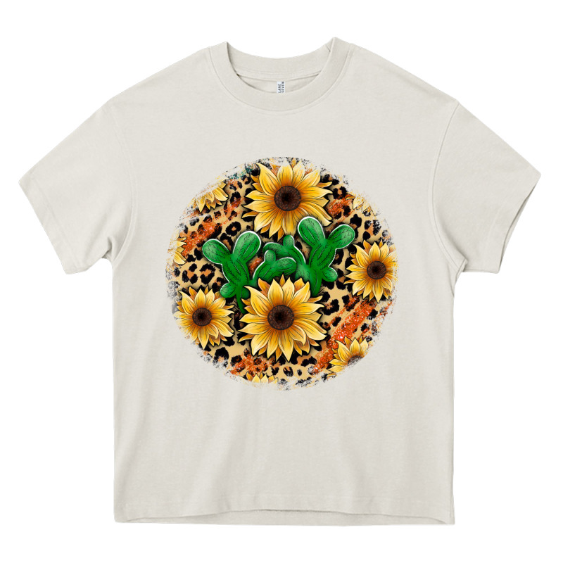 Leopard Cactus Sunflower Heavy Core Tee by JahusDesignShop | Teevron