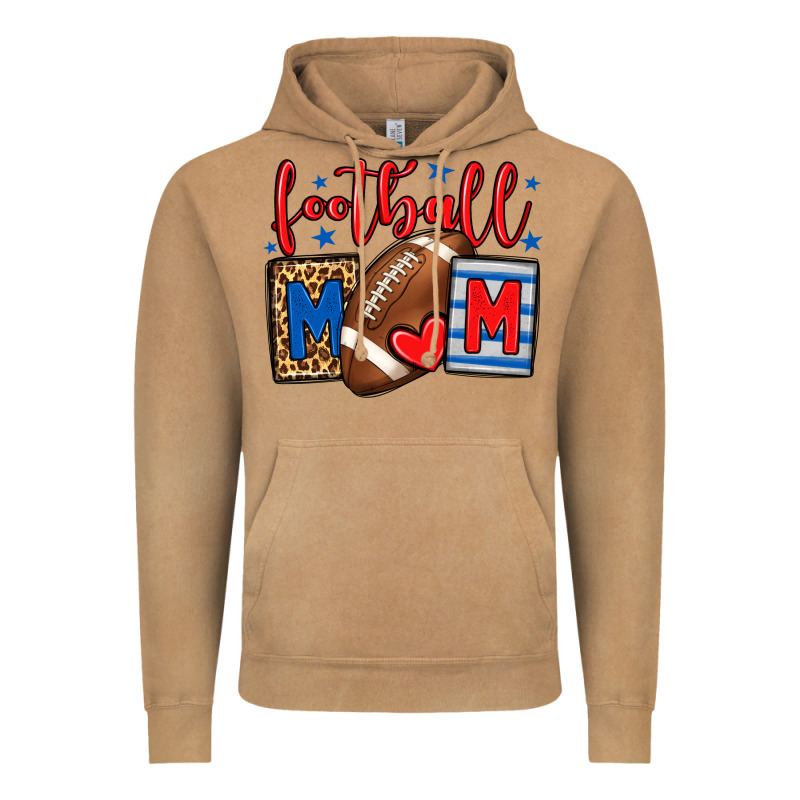 Football Mom Red And Blue Team Color Mother's Day Vintage Hoodie by HowdyJamesFarm | Teevron