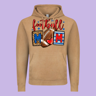 Football Mom Red And Blue Team Color Mother's Day Vintage Hoodie Designed By Howdyjamesfarm
