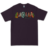 Plum western christmas mama claus sunflowers and cactus Premium Tee - Jasminsmagicworld