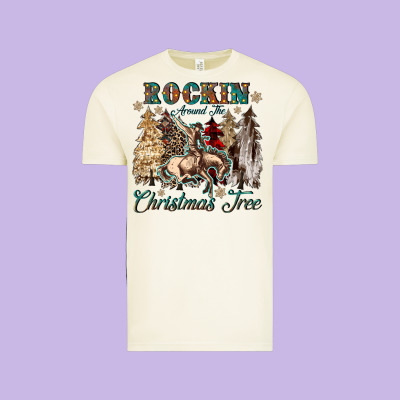 Rockin Around The Christmas Tree Vintage Tee Designed By Cowgirlartshop