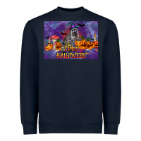 Navy Happy Halloween Raccoon Heavyweight Sweatshirt - LillyAllenDesigns