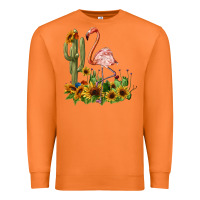 Carrot flamingo with cactus and sunflowers Premium Sweatshirt - BarkalooDesign