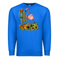 True Royal flamingo with cactus and sunflowers Premium Sweatshirt - BarkalooDesign