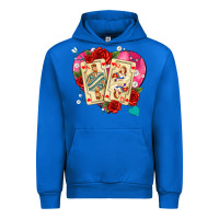 Cobalt playing cards roses and pearls Urban Hoodie - AdoDesignShop