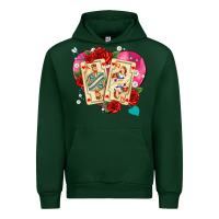 Forest Green playing cards roses and pearls Urban Hoodie - AdoDesignShop
