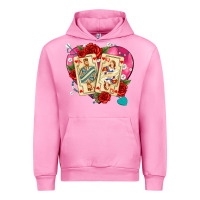 Fuchsia Pink playing cards roses and pearls Urban Hoodie - AdoDesignShop