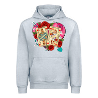 Heather Grey playing cards roses and pearls Urban Hoodie - AdoDesignShop