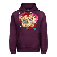 Mauve Wine playing cards roses and pearls Urban Hoodie - AdoDesignShop