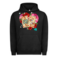 Pigment Black playing cards roses and pearls Urban Hoodie - AdoDesignShop