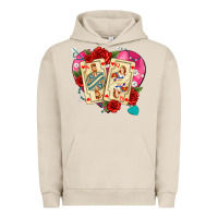 Pigment French Oak playing cards roses and pearls Urban Hoodie - AdoDesignShop