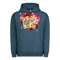 Pigment Midnight Navy playing cards roses and pearls Urban Hoodie - AdoDesignShop
