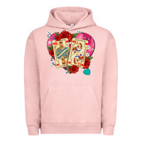 Pigment Salmon playing cards roses and pearls Urban Hoodie - AdoDesignShop