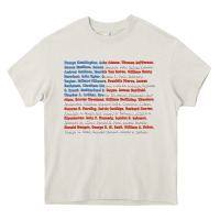 Cream List of Presidents of the United States, Gift Heavy Core Tee - longCreatives