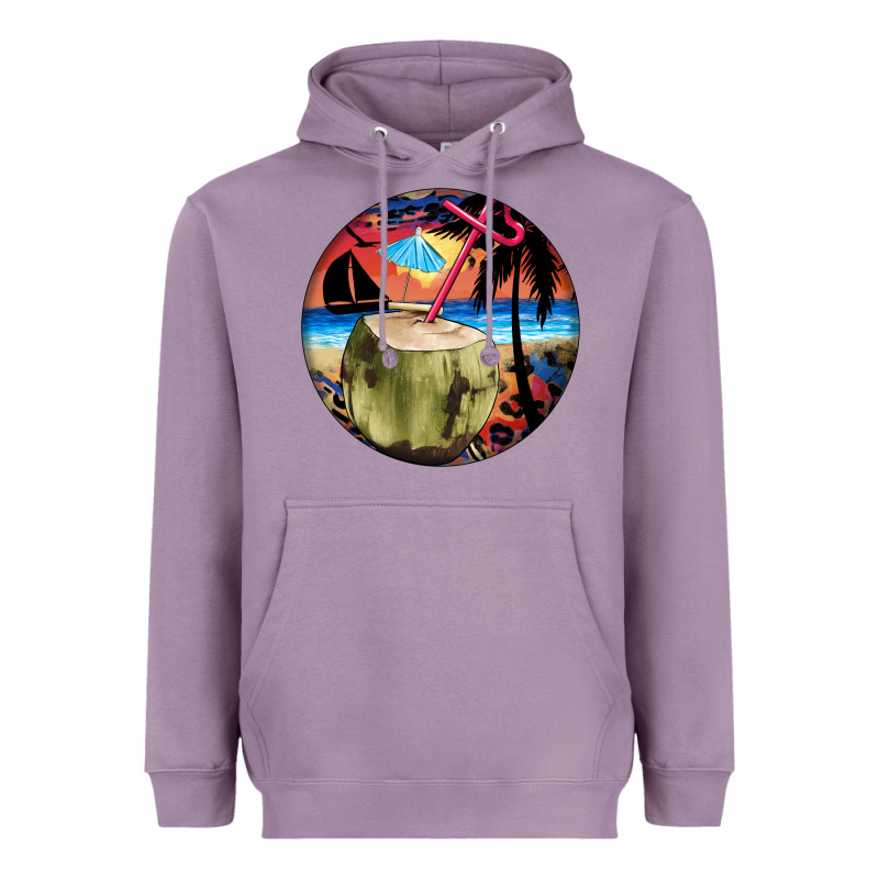 Coconut Drink Colorful Leopard Heavyweight Hoodie by BarkalooDesign | Teevron
