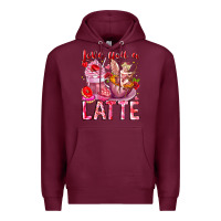 Burgundy Love You Latte Valentine Cupid Premium Hoodie - CowhideDigitalArt