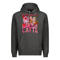 Charcoal Heather Love You Latte Valentine Cupid Premium Hoodie - CowhideDigitalArt