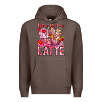 Coffee Love You Latte Valentine Cupid Premium Hoodie - CowhideDigitalArt