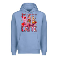 Colony Blue Love You Latte Valentine Cupid Premium Hoodie - CowhideDigitalArt