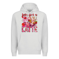 Dove Grey Love You Latte Valentine Cupid Premium Hoodie - CowhideDigitalArt