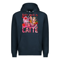 Navy Love You Latte Valentine Cupid Premium Hoodie - CowhideDigitalArt