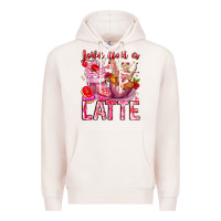 Pale Pink Love You Latte Valentine Cupid Premium Hoodie - CowhideDigitalArt