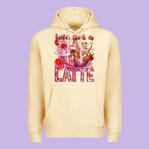 Love You Latte Valentine Cupid Premium Hoodie Designed By Cowhidedigitalart