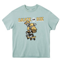 Skate Or Die Funny Skeleton Skating Skater Halloween Costume Heavy Core Tee | Teevron