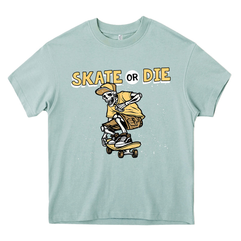 Skate Or Die Funny Skeleton Skating Skater Halloween Costume Heavy Core Tee by longCreatives | Teevron