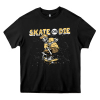 Black skate or die funny skeleton skating skater halloween costume Heavy Core Tee - longCreatives