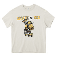 Cream skate or die funny skeleton skating skater halloween costume Heavy Core Tee - longCreatives