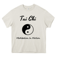 Cream Tai Chi T, Meditation In Motion, Martial Arts Gift Heavy Core Tee - longCreatives