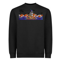 Black Happy Halloween Raccon Heavyweight Sweatshirt - LillyAllenDesigns