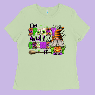 I'm Spooky And I Gnome It Ladies Tee Designed By Texasbilliewilder