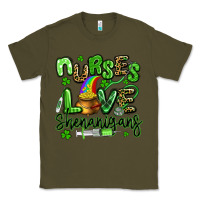 Army Green nurses love shenanigans st patricks day Classic Tee - Artiststas