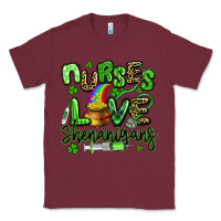 Burgundy nurses love shenanigans st patricks day Classic Tee - Artiststas
