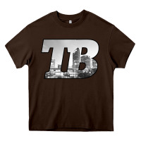 Chocolate Brown TB Tampa Bay City Skyline of Tampa Bay, Florida Heavy Core Tee - longCreatives
