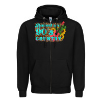 Black raised 90's country guitar cactus sunflower's Zipper Hoodie - Artiststas