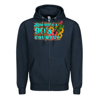 Navy raised 90's country guitar cactus sunflower's Zipper Hoodie - Artiststas