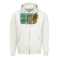 Oatmeal Heather raised 90's country guitar cactus sunflower's Zipper Hoodie - Artiststas