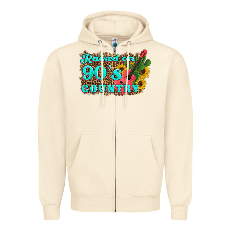 Raised 90's Country Guitar Cactus Sunflower's Zipper Hoodie by Artiststas | Teevron