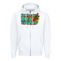 White raised 90's country guitar cactus sunflower's Zipper Hoodie - Artiststas