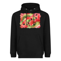 Black watermelon strawberry kiwi background Heavyweight Hoodie - BarkalooDesign