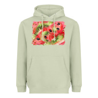 Matcha watermelon strawberry kiwi background Heavyweight Hoodie - BarkalooDesign