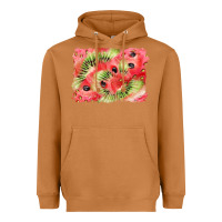 Meerkat watermelon strawberry kiwi background Heavyweight Hoodie - BarkalooDesign