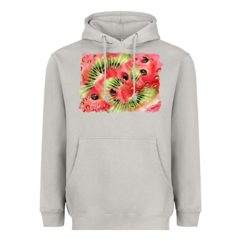Watermelon Strawberry Kiwi Background Heavyweight Hoodie by BarkalooDesign | Teevron
