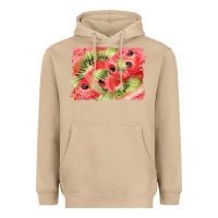 Mushroom watermelon strawberry kiwi background Heavyweight Hoodie - BarkalooDesign