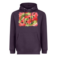 Plum watermelon strawberry kiwi background Heavyweight Hoodie - BarkalooDesign