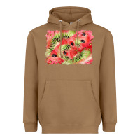 Toasted Coconut watermelon strawberry kiwi background Heavyweight Hoodie - BarkalooDesign