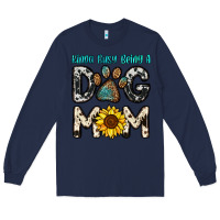 Navy kinda busy being a dog mom Long Sleeve Tee - OliviaCreatesArt